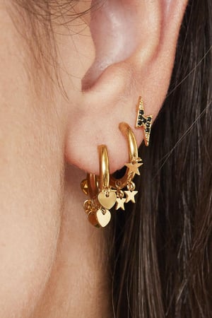 Earrings Floating Stars Gold Color Stainless Steel h5 Picture2